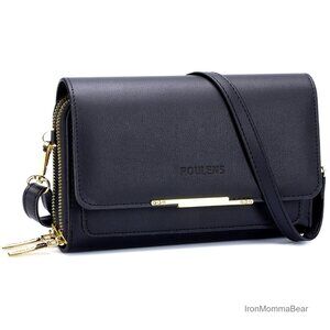 Small Crossbody Bag PU Leather Chic Minimal Phone Purse Adjustable Strap